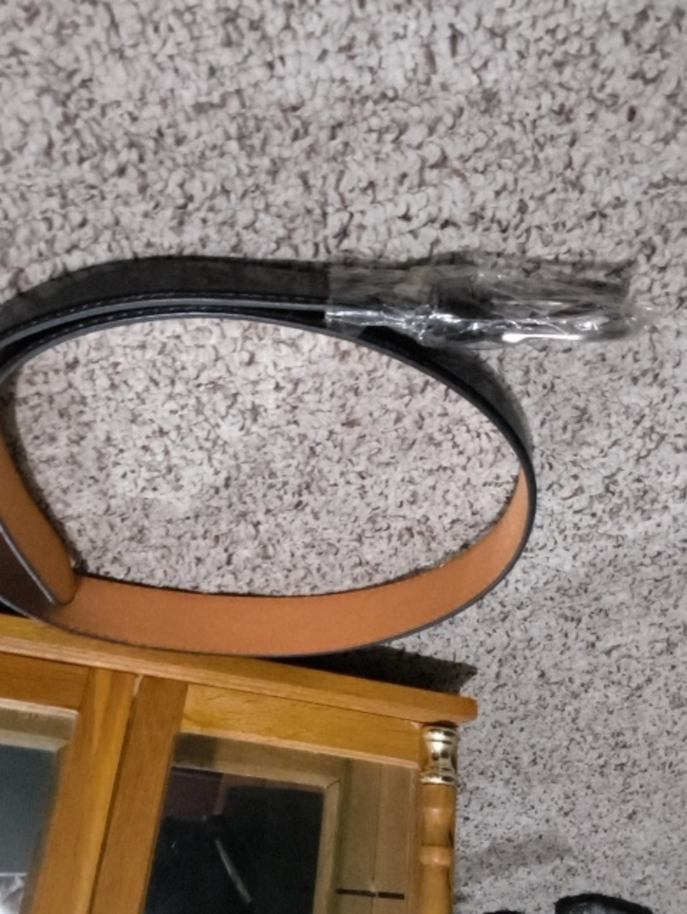 Just USA Men's Black Belt with Tan Interior - Reversible Look